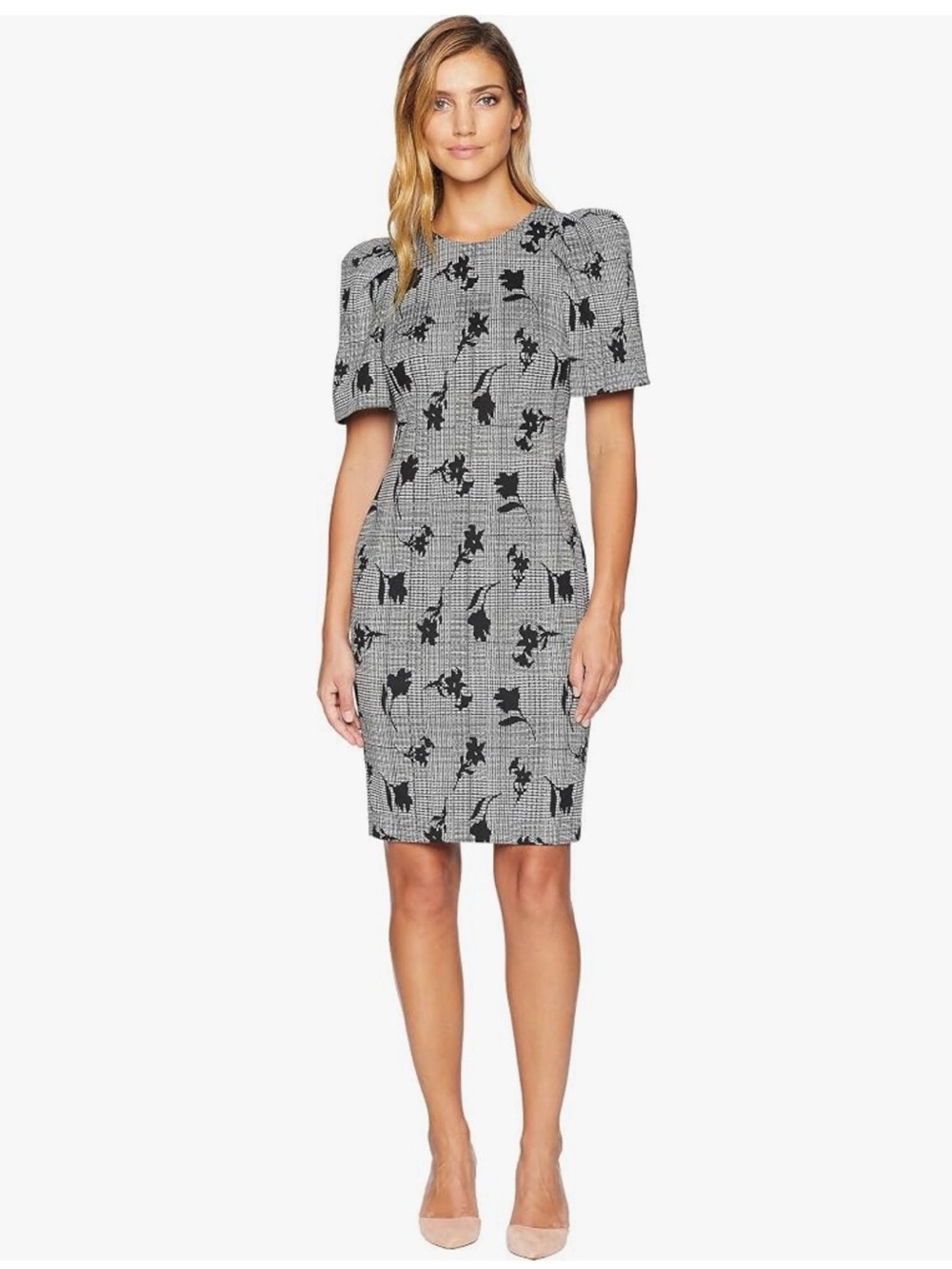 Calvin Klein Womens Princess Sleeve Sheath Dress